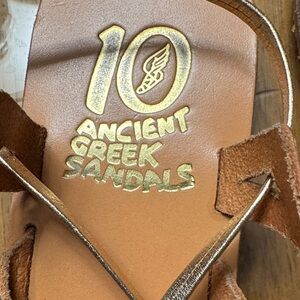 Ancient Greek Sandals with Tan and Gold Finish